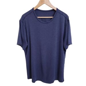 Lululemon Men's Navy Blue Scoop Neck Short Sleeve Athletic Tee
